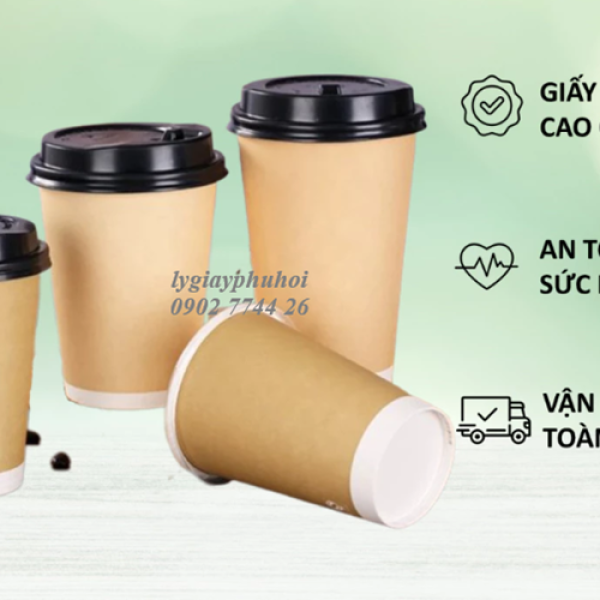 Ly giấy kraft, cốc giấy kraft 22oz-700ml-2 lớp 